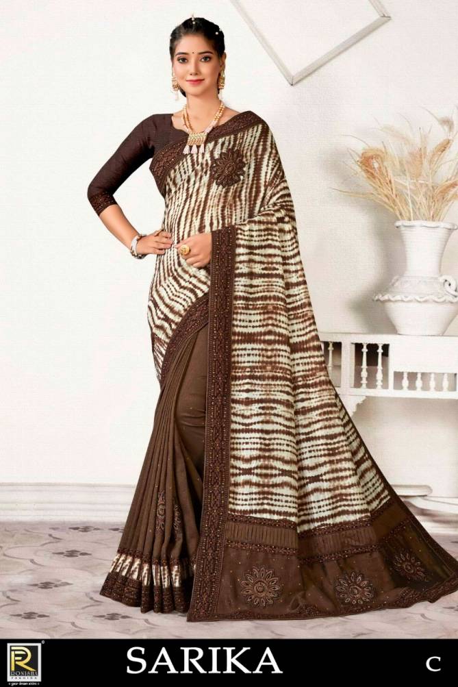 Ronisha Sarika Fancy Exclusive Wear Wholesale Sarees Catalog
